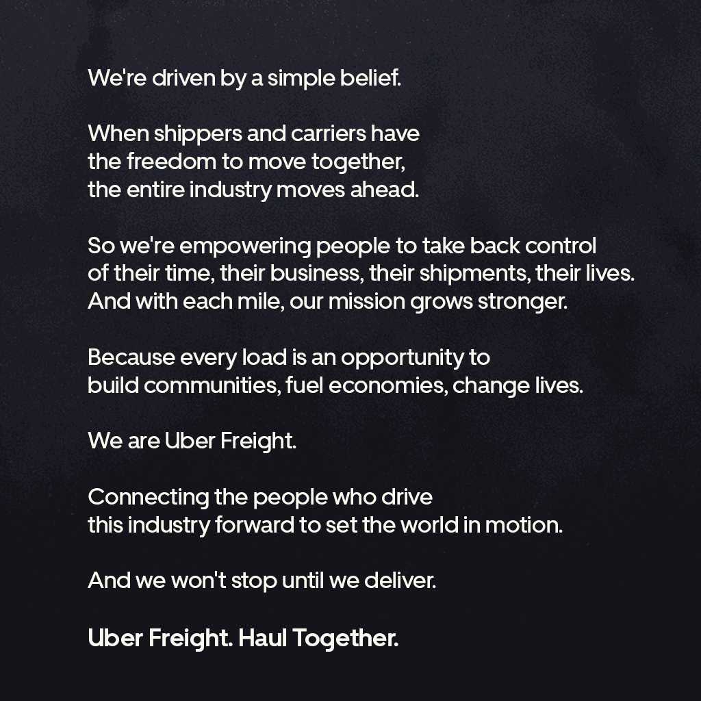 Uber Freight manifesto
